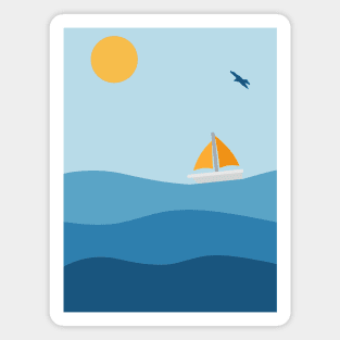 Summer Sailboat on Ocean Waves Magnet